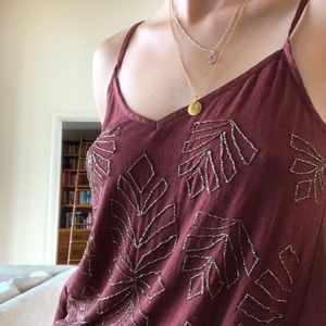 Beaded Anthropologie top! 🤎 brand new with tags